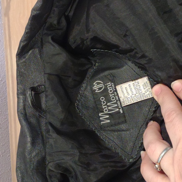 Large Black Leather Marco Morani Trenchcoat - Picture 8 of 9